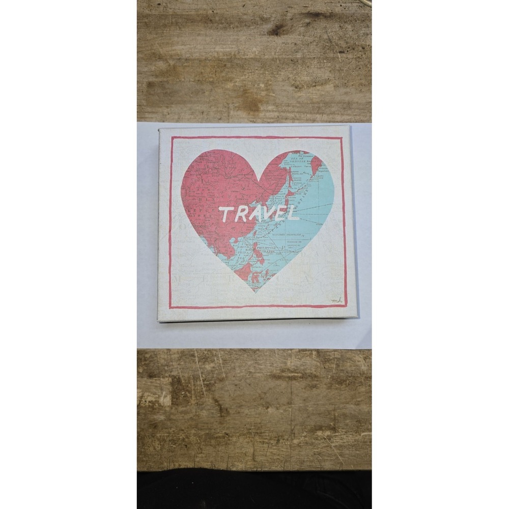 Prima Design square ceramic travel trinket dish with a heart-shaped world map d